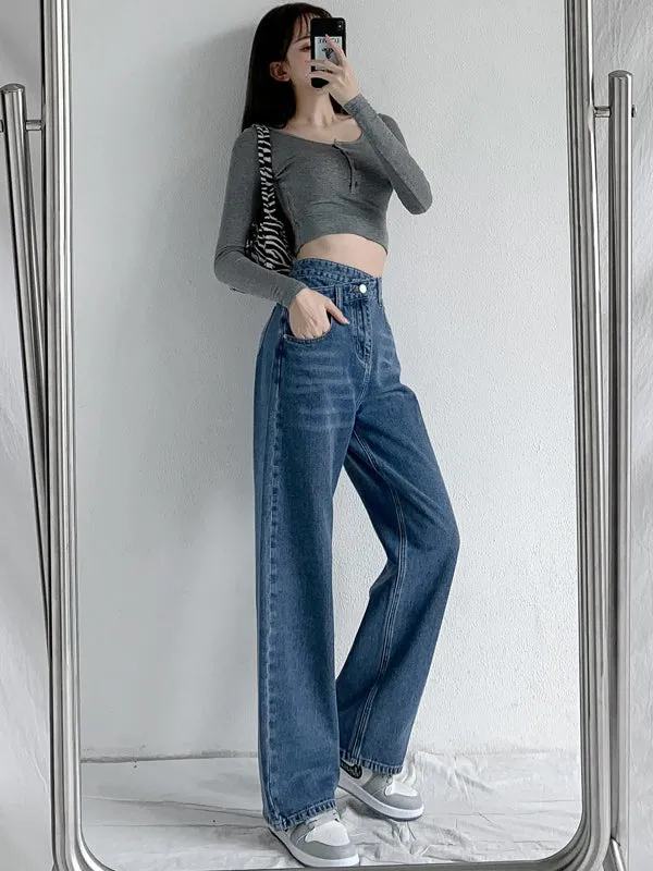 4 Colors High Waisted Jean Pants Bottoms