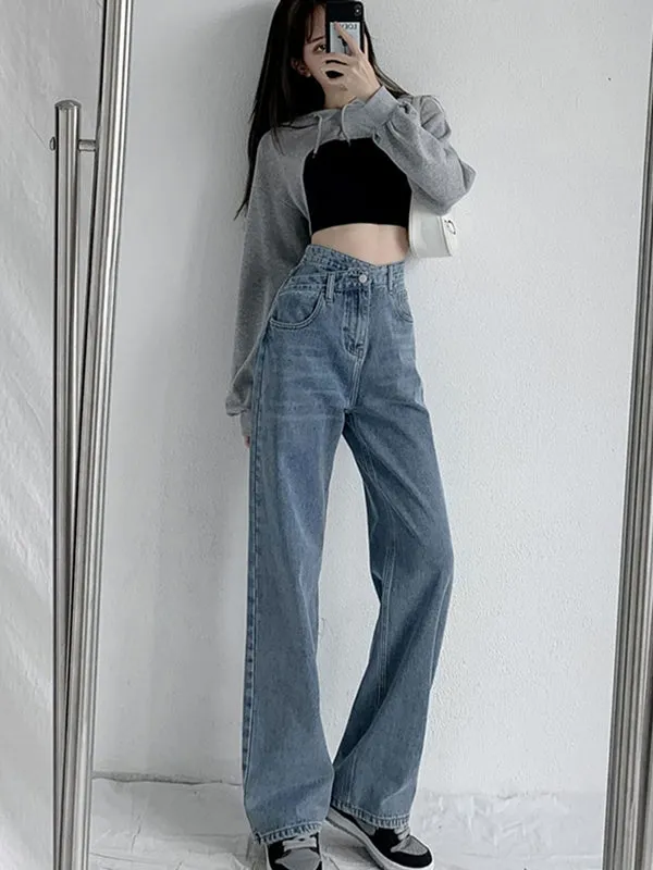 4 Colors High Waisted Jean Pants Bottoms