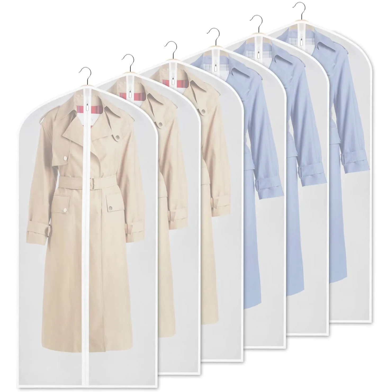 6-Pieces: Zilink Clear Garment Bag Dress Bags