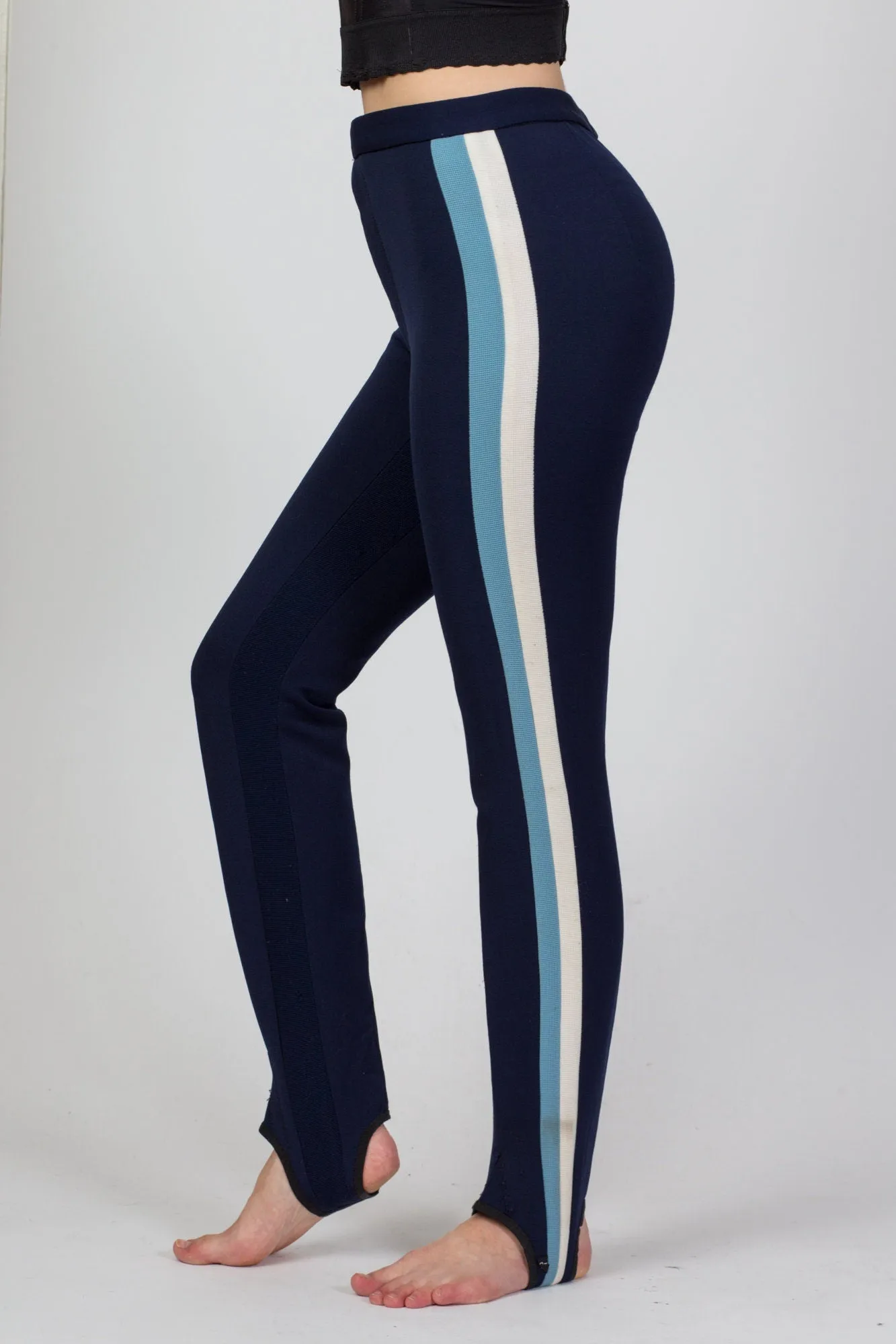 70s Striped Stirrup Ski Pants - XS to Petite Small