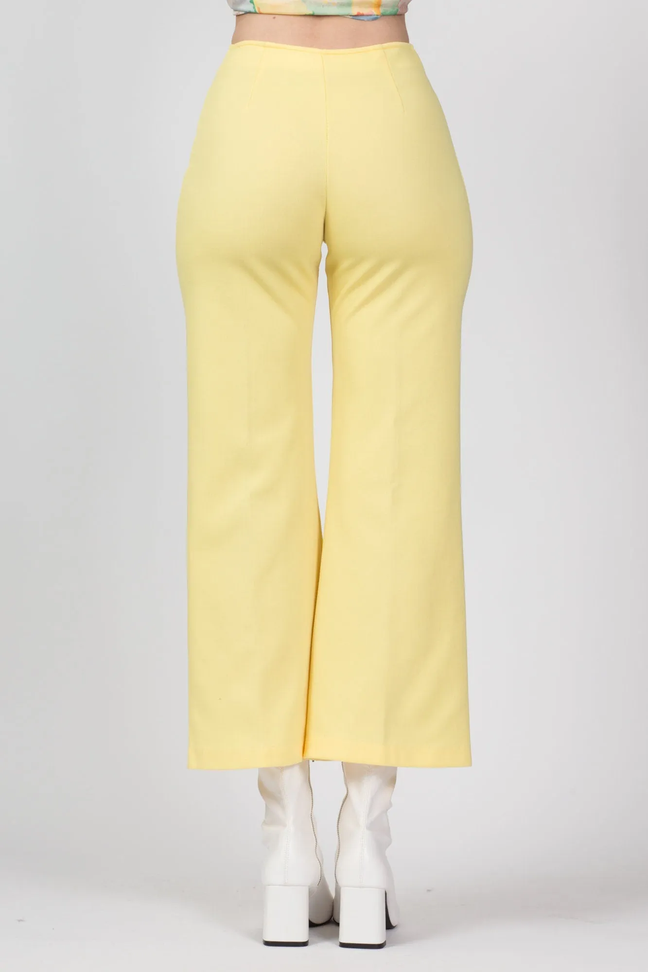 70s Yellow Flared Pants - Extra Small, 24"