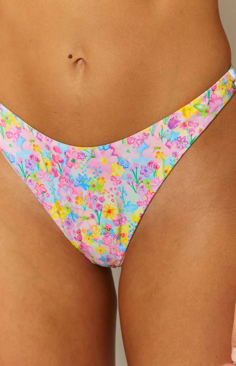 9.0 Swim Bianca Painted Floral Bikini Bottoms