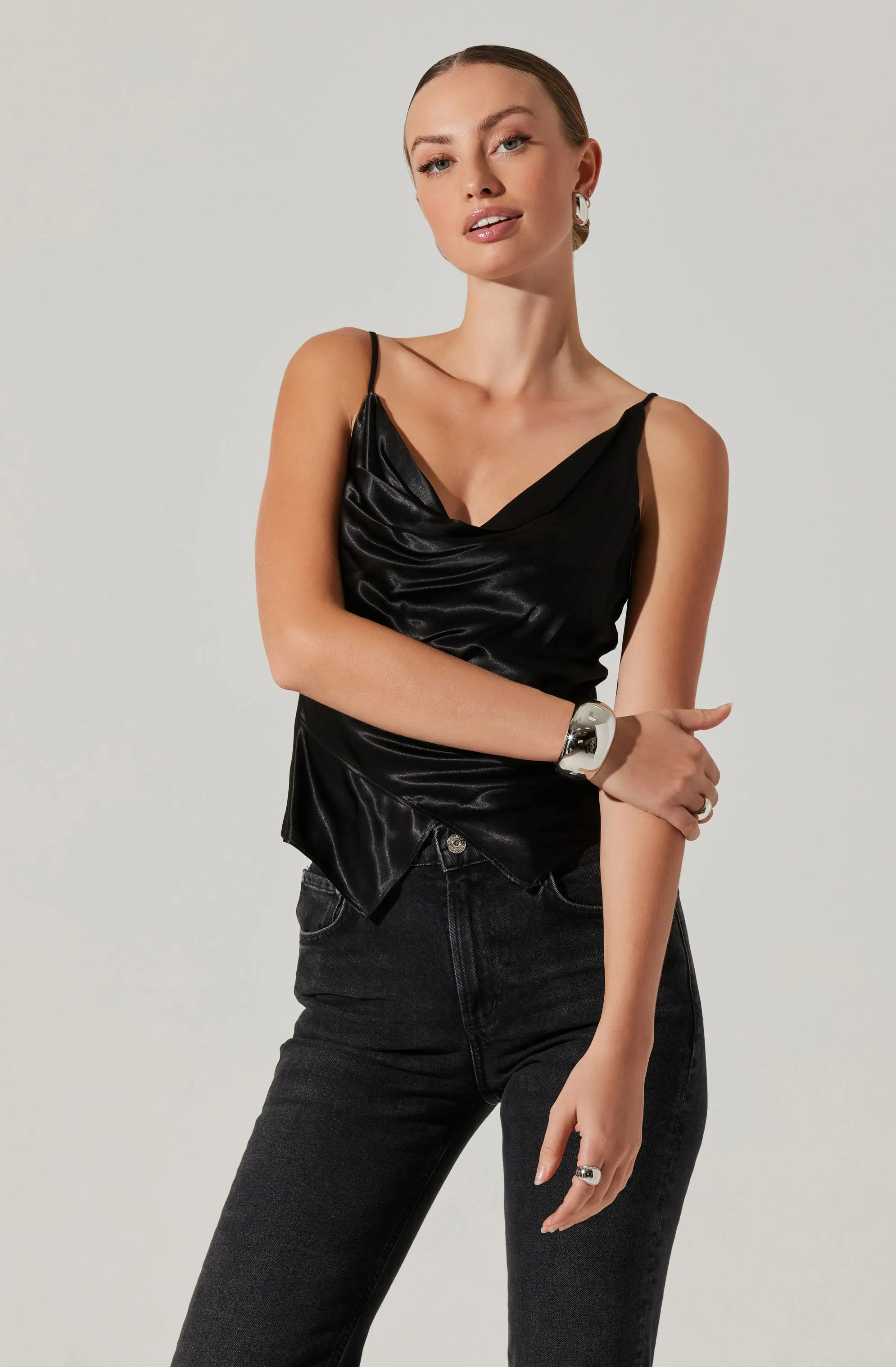 Alithea Draped Satin Top