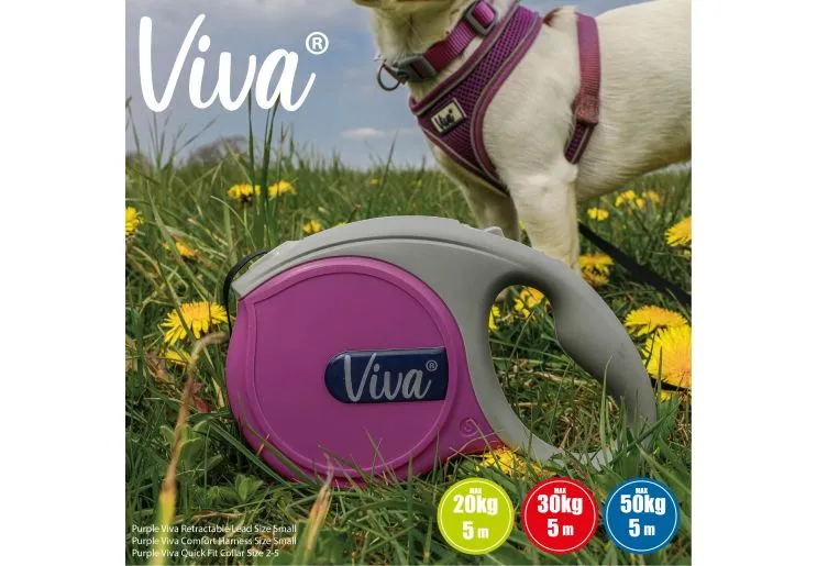 Ancol - Viva Retractable 5m Lead - Red - Large