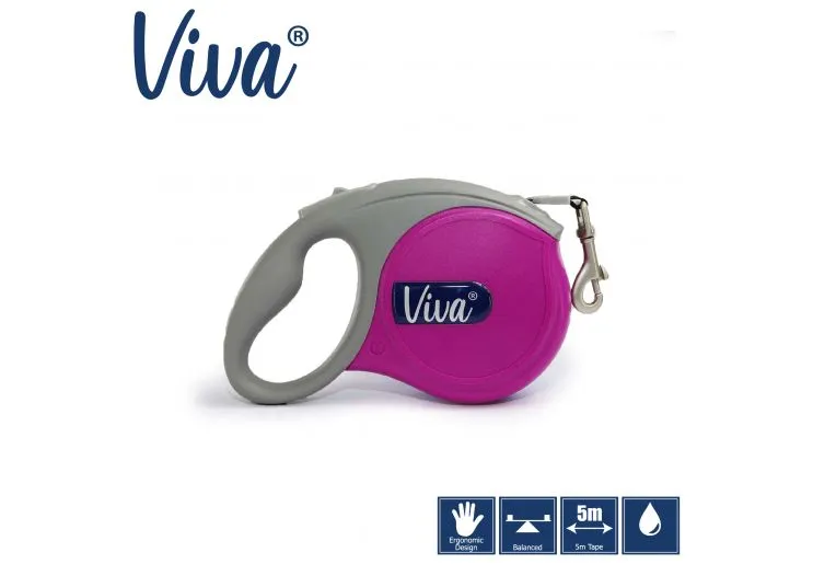 Ancol - Viva Retractable 5m Lead - Red - Large