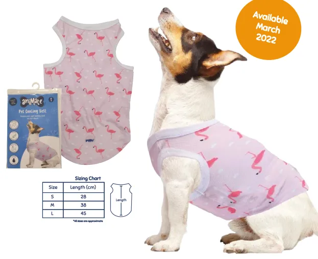 Animate - Pet Cooling Bandana - Flamingo - Large - 66cm x 25cm