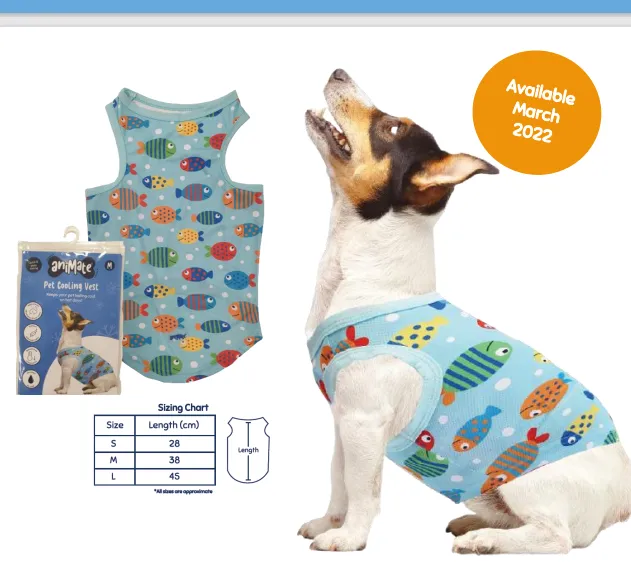 Animate - Pet Cooling Vest - Fish - Small - 28cm (Chest: 44cm, Neck: 29cm)