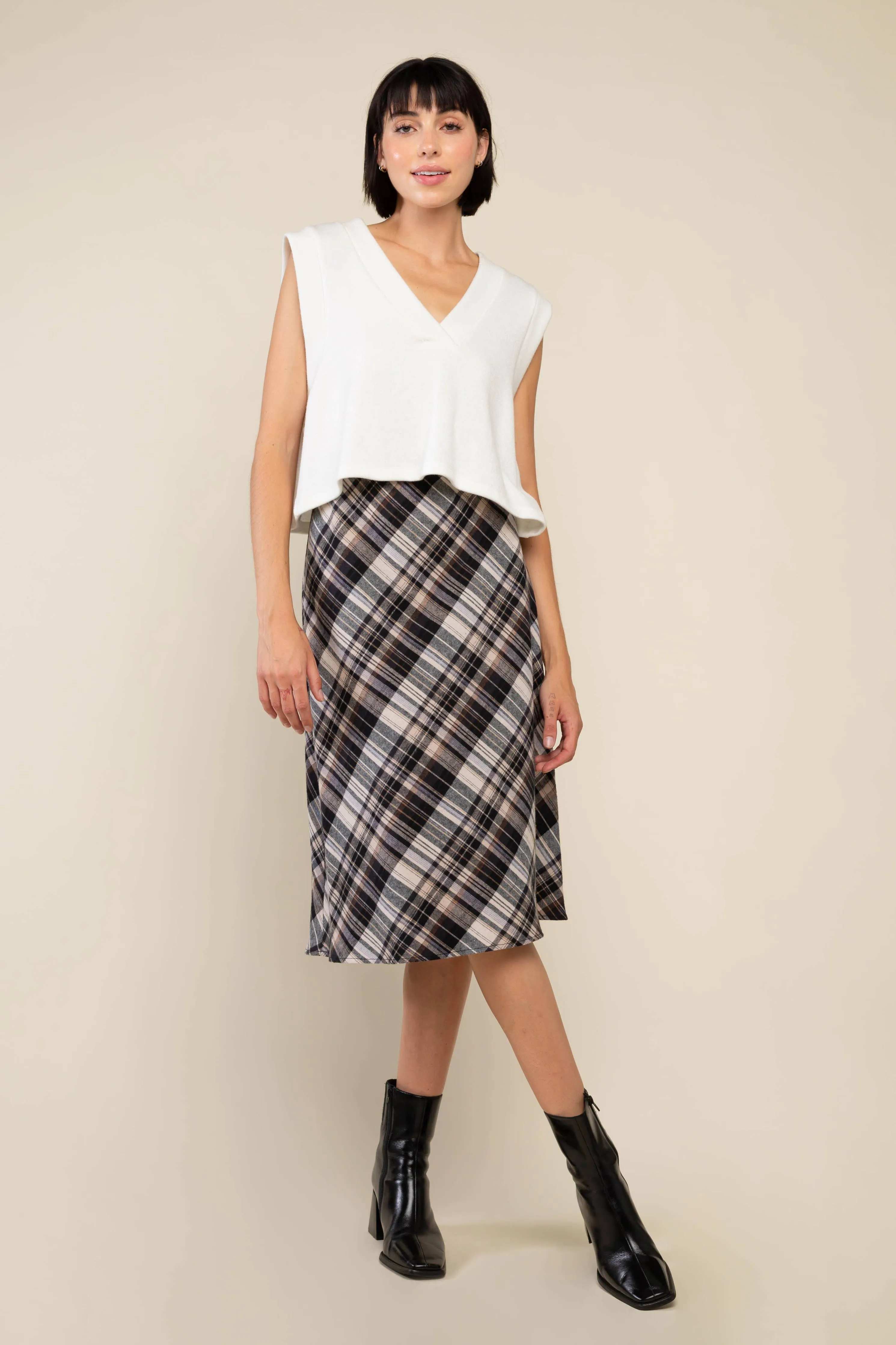 Asher Bias Plaid Skirt