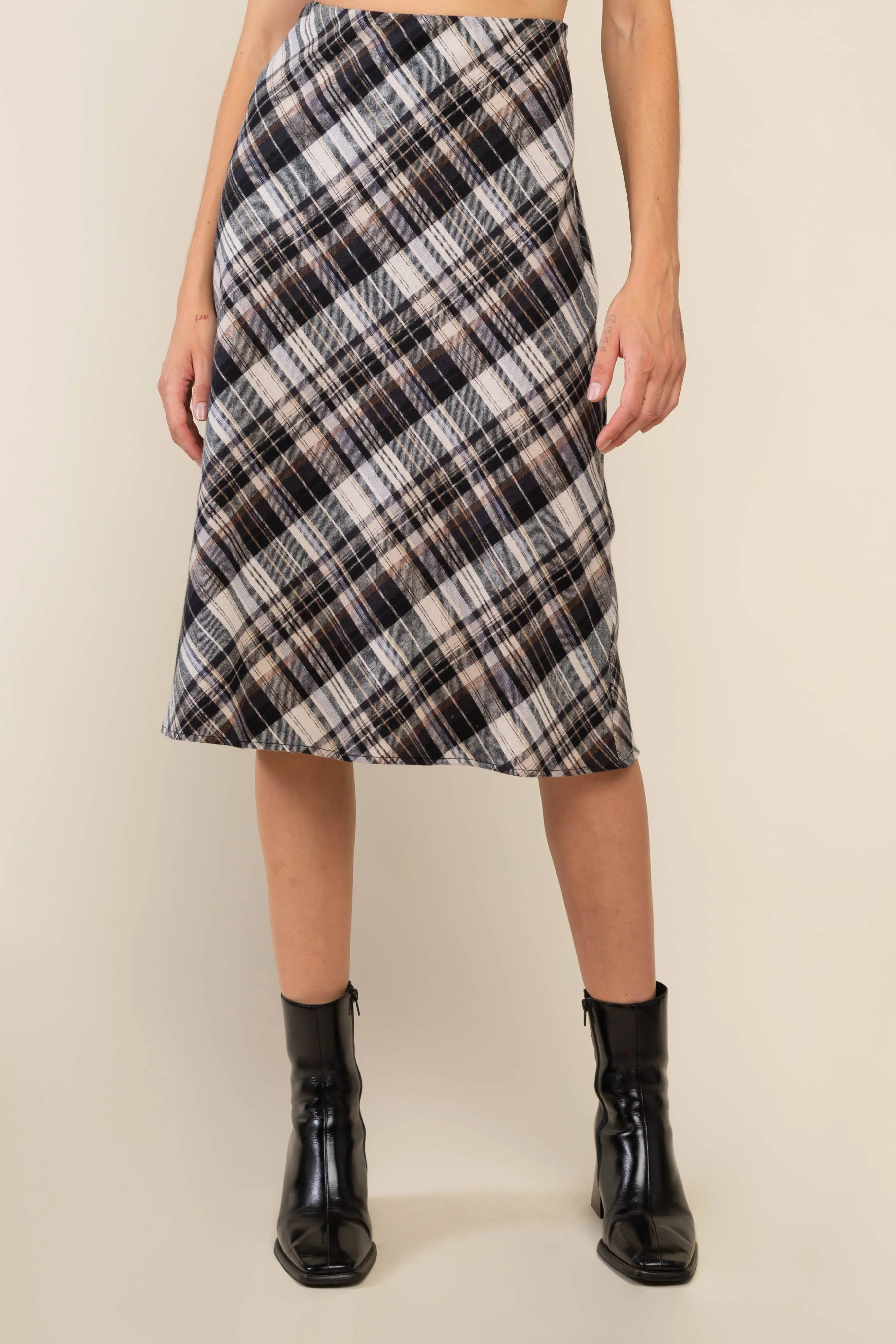 Asher Bias Plaid Skirt