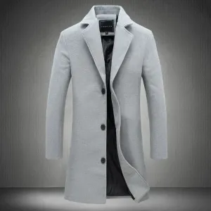 Autumn and Winter Long Cotton Coat 2024 New Wool Blended Solid Color