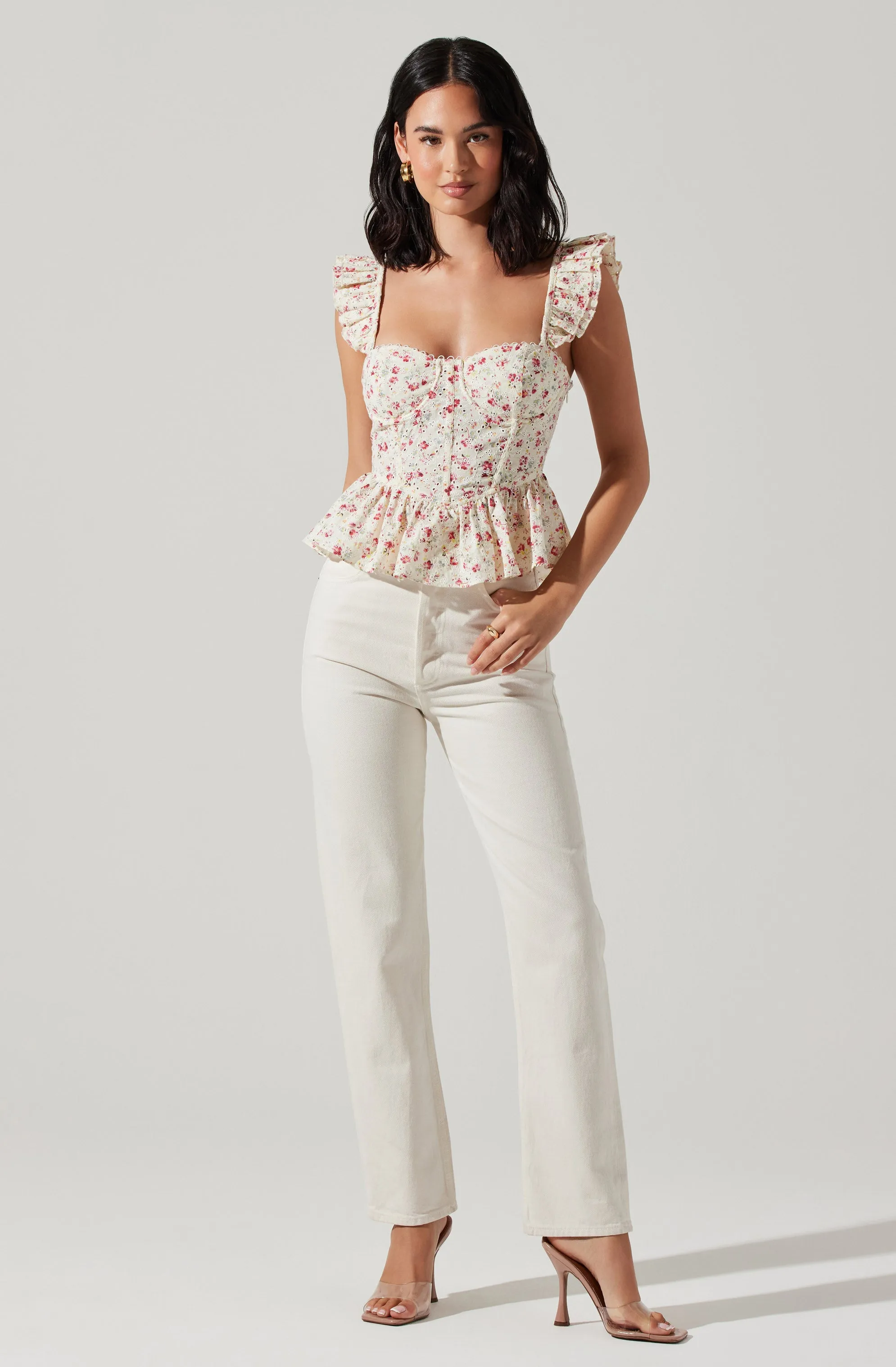 Baylin Floral Peplum Top