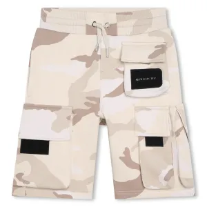 Beige Camouflage Shorts