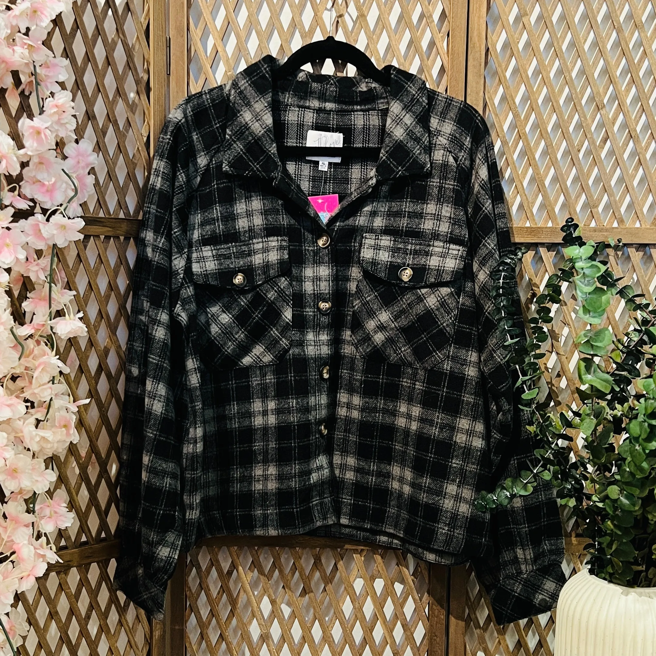 Black Plaid Shacket