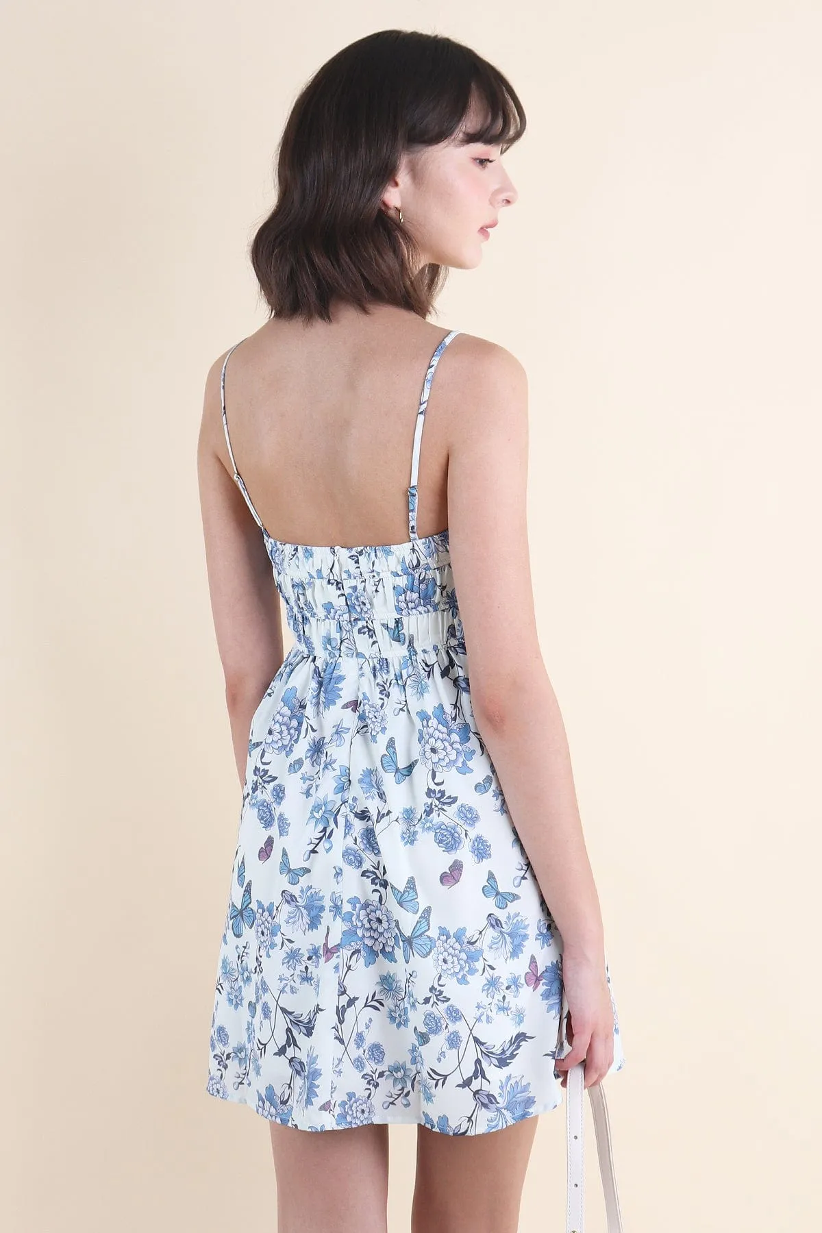 BLOOMING GARDEN FLORAL DRESS IN BLUE