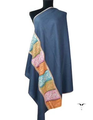 Blue Coloured Pashmina Shawl With Tilla 5829