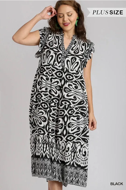 Boarder Print Midi Dress