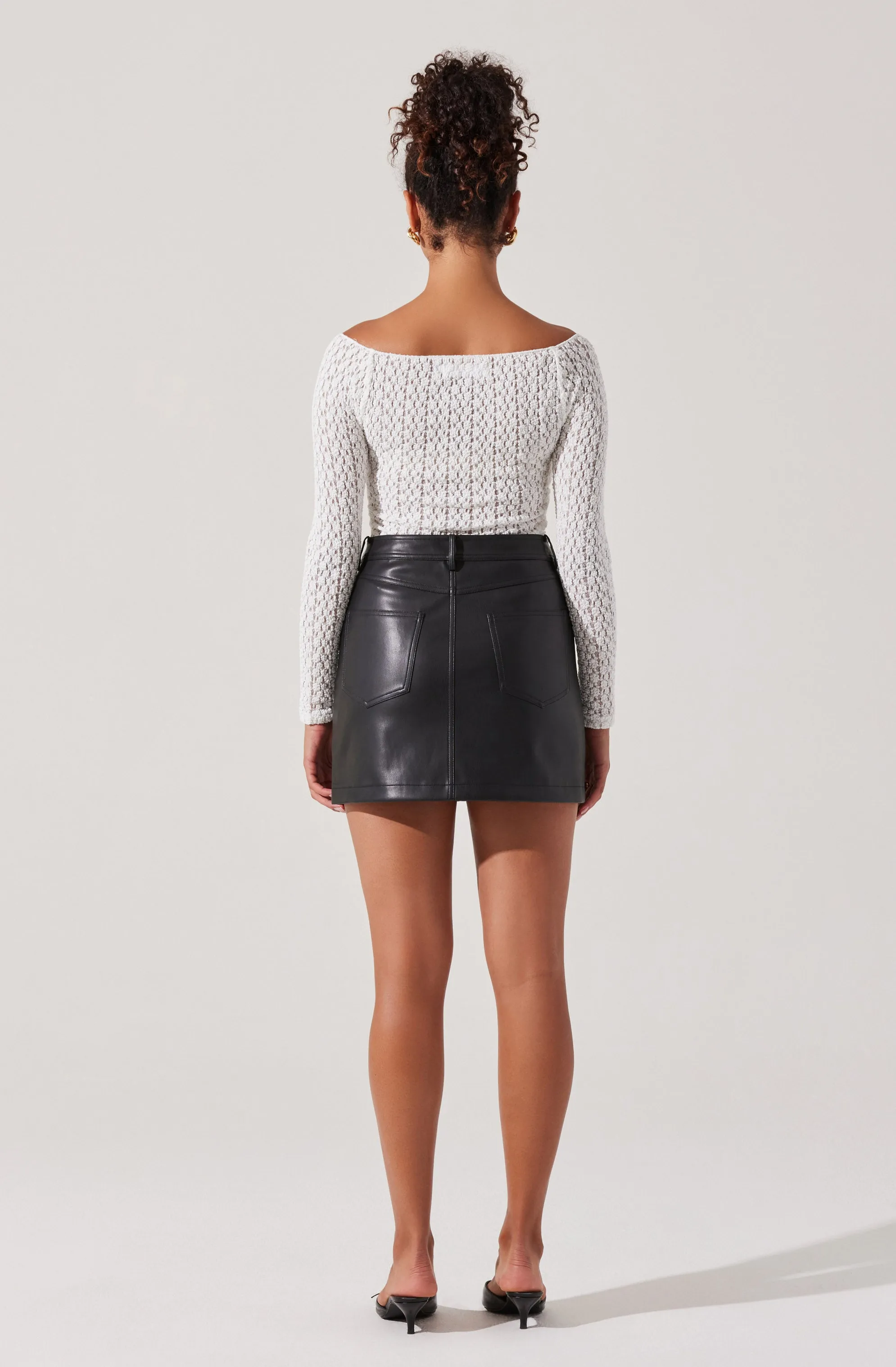 Boat Neck Open Knit Top