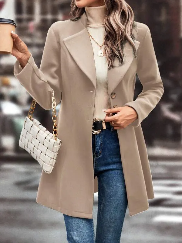 Brown Plain Lapel Jacket