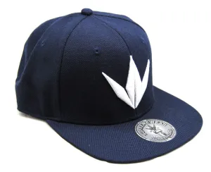 Bunker Kings Crown Adjustable Snapback Hat Navy Blue/White - One Size Fits Most