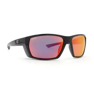 Calcutta Calico Shiny Black Frame - Red Mirror Lens - Polarized Sunglasses