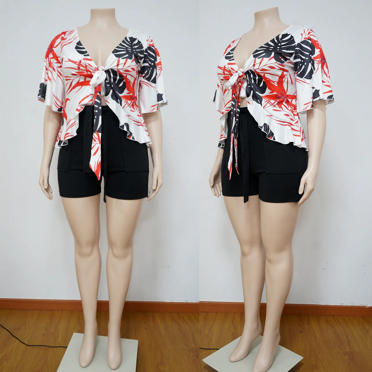 Casual Printed T-Shirt Shorts Set（AY1726）