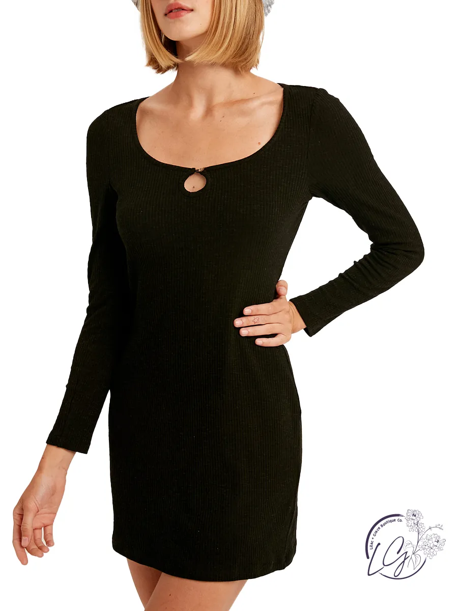 Charmed and Dangerous Keyhole Knit Dress