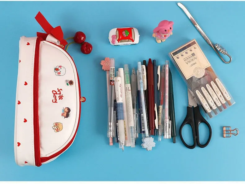 Cherry PU Kawaii Cherry Bear Pencil Case