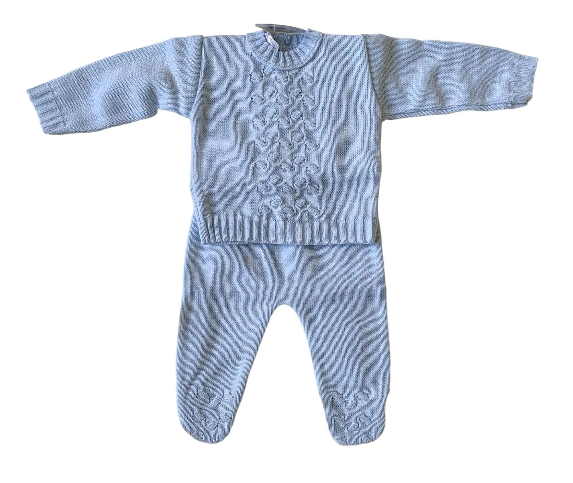 CLEARANCE SALE - Minhon - Baby Boys Baby Blue Knitted 2pc Set