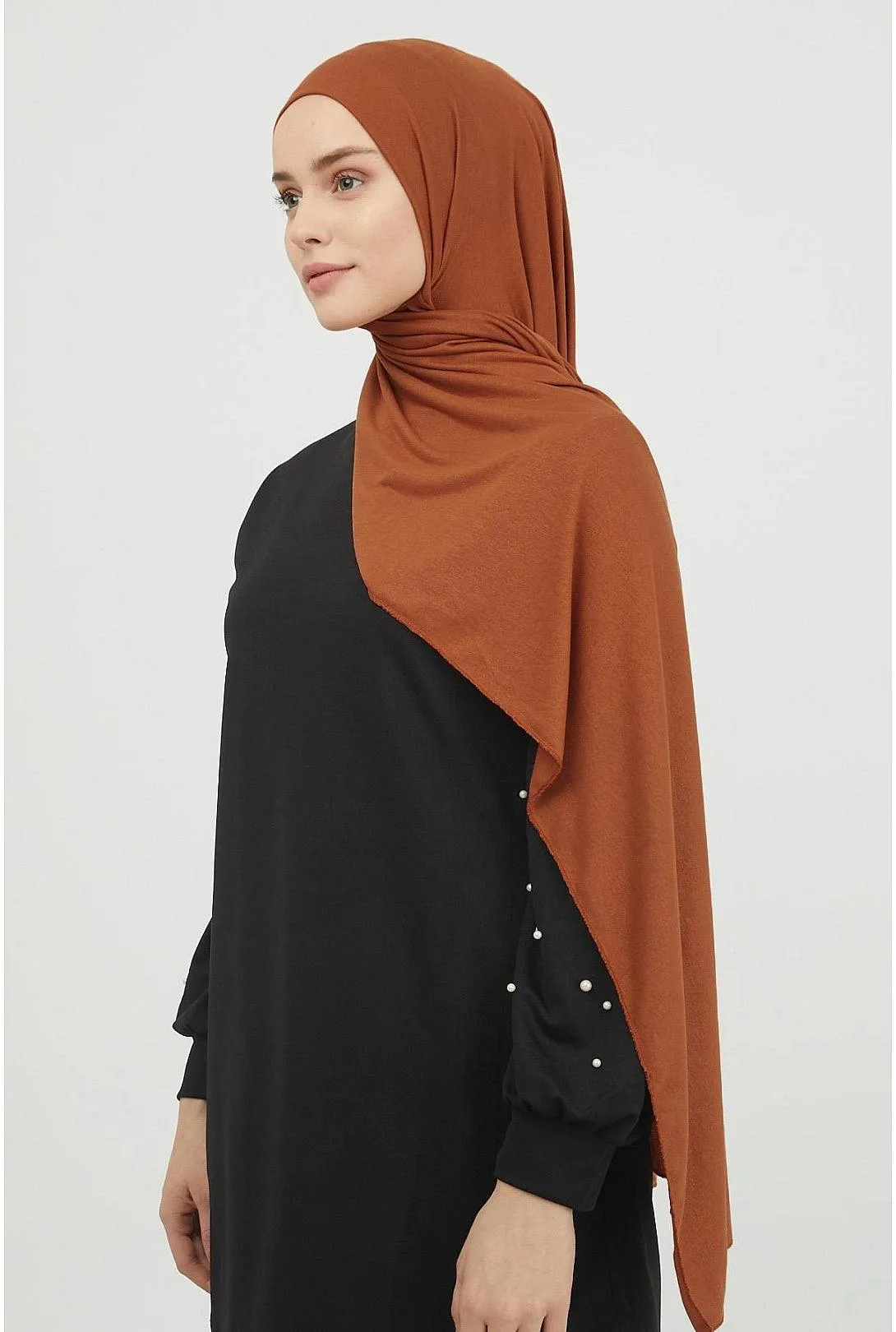 Cotton Combed Hijab Scarf - Cinnamon Brown