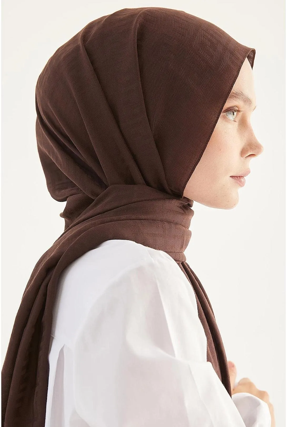 Cotton Hijab Scarf Shawl for Muslims -  Dark Brown