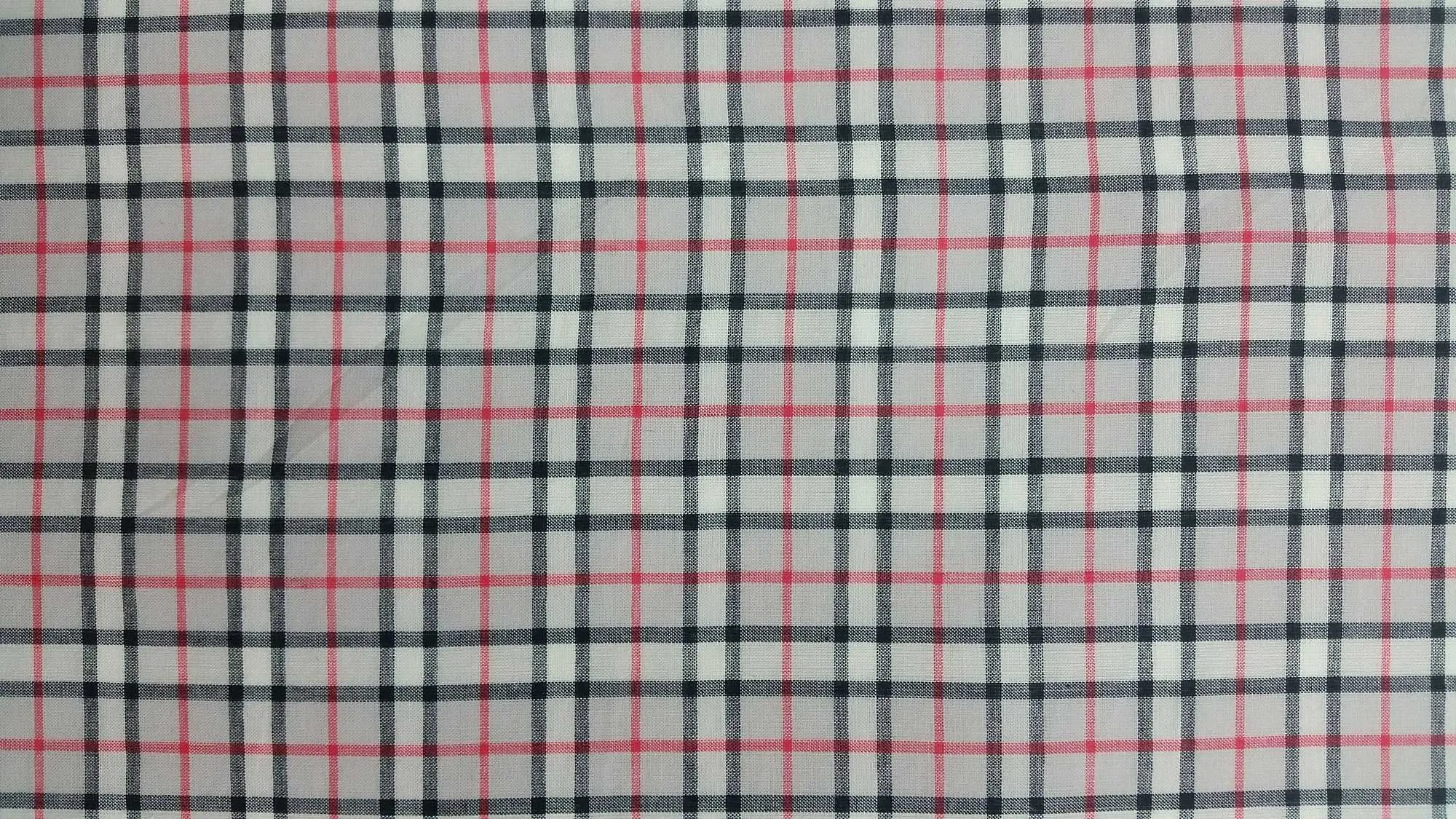 COTTON LAWN YARN DYED PLAID DSN-ANGELINA NON-STRETCHED WOVEN - SHIRTING FABRIC <br><h6>7-MOCCA/RED/BLK<br>250AP-ANGPLDCLW</h6>