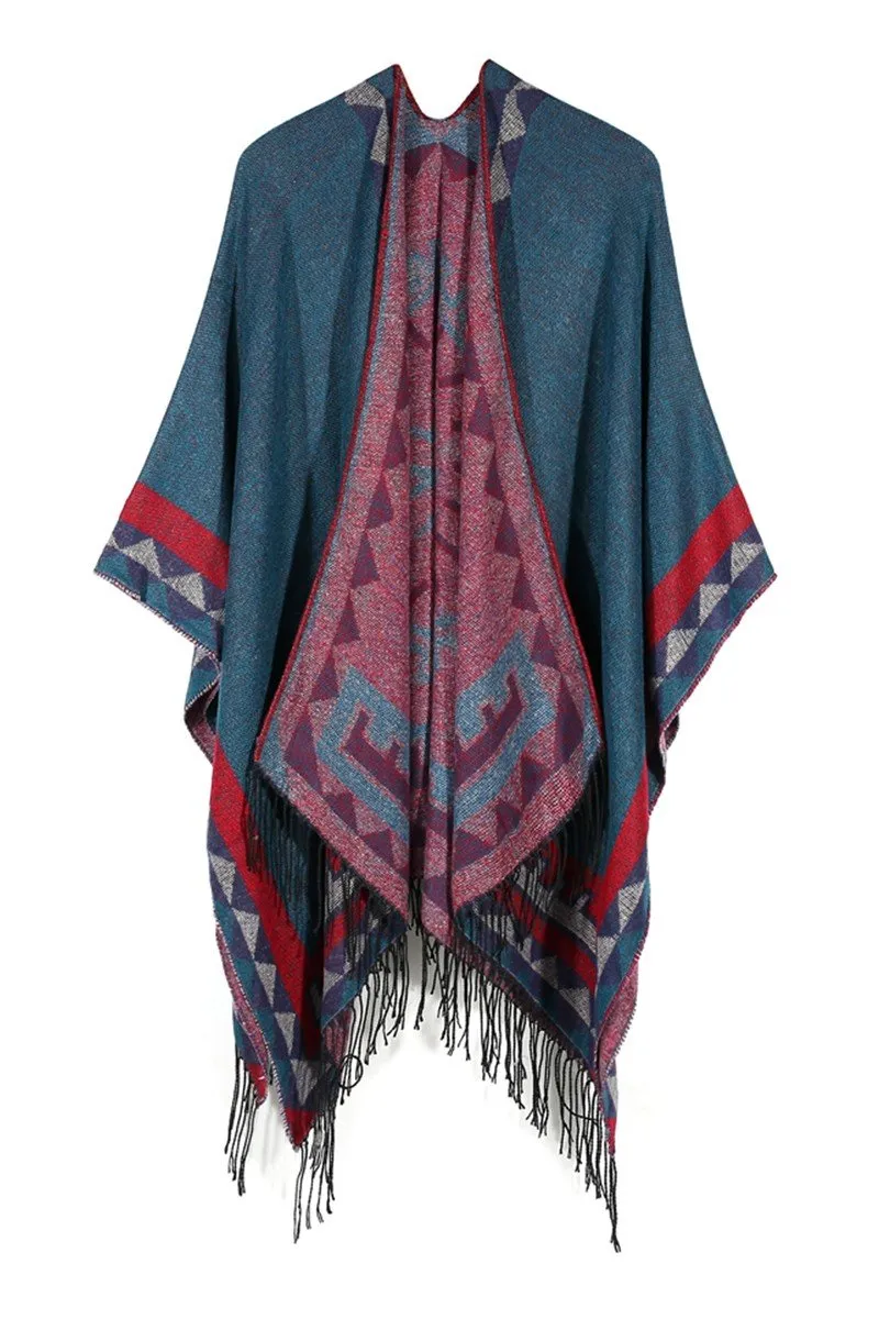 DANDY PATTERNED FASHION SHAWL WRAP, (L)51.2″ (W)59.1″