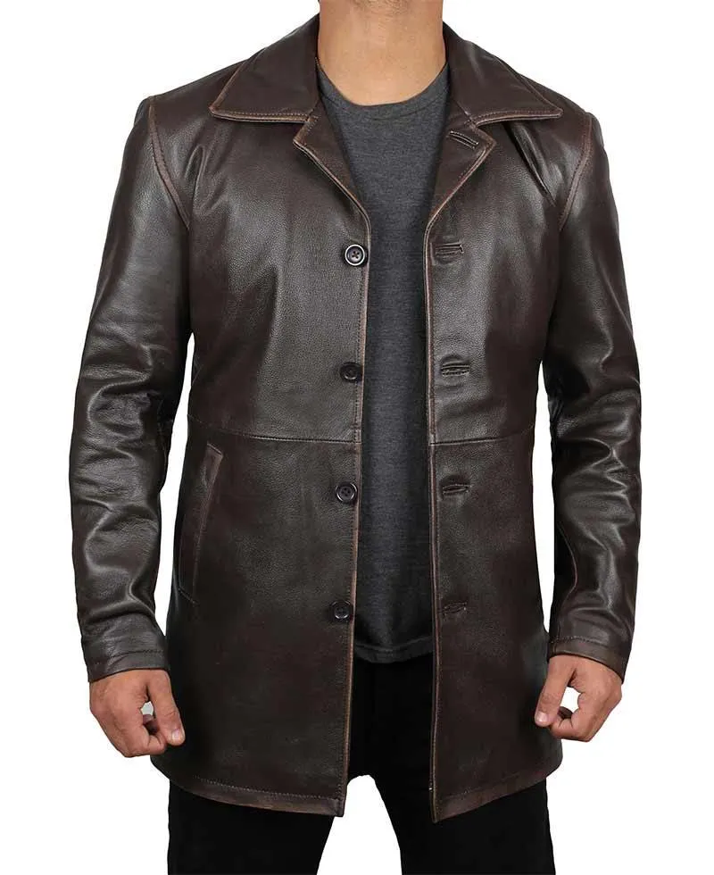 Dean Winchester Distressed Leather Coat