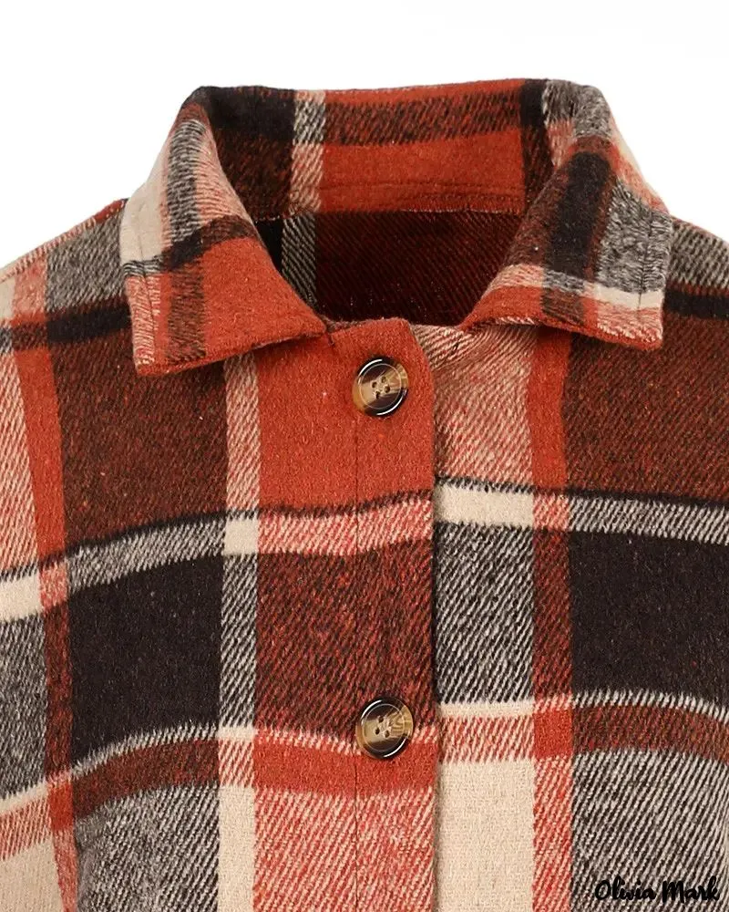 Deanwangkt - Long buttoned jacket in checked flannel