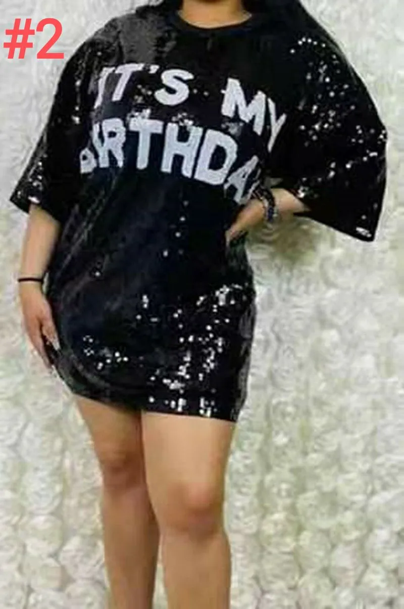 Fashion Sequin T-Shirt Mid Length Top（AY1753）