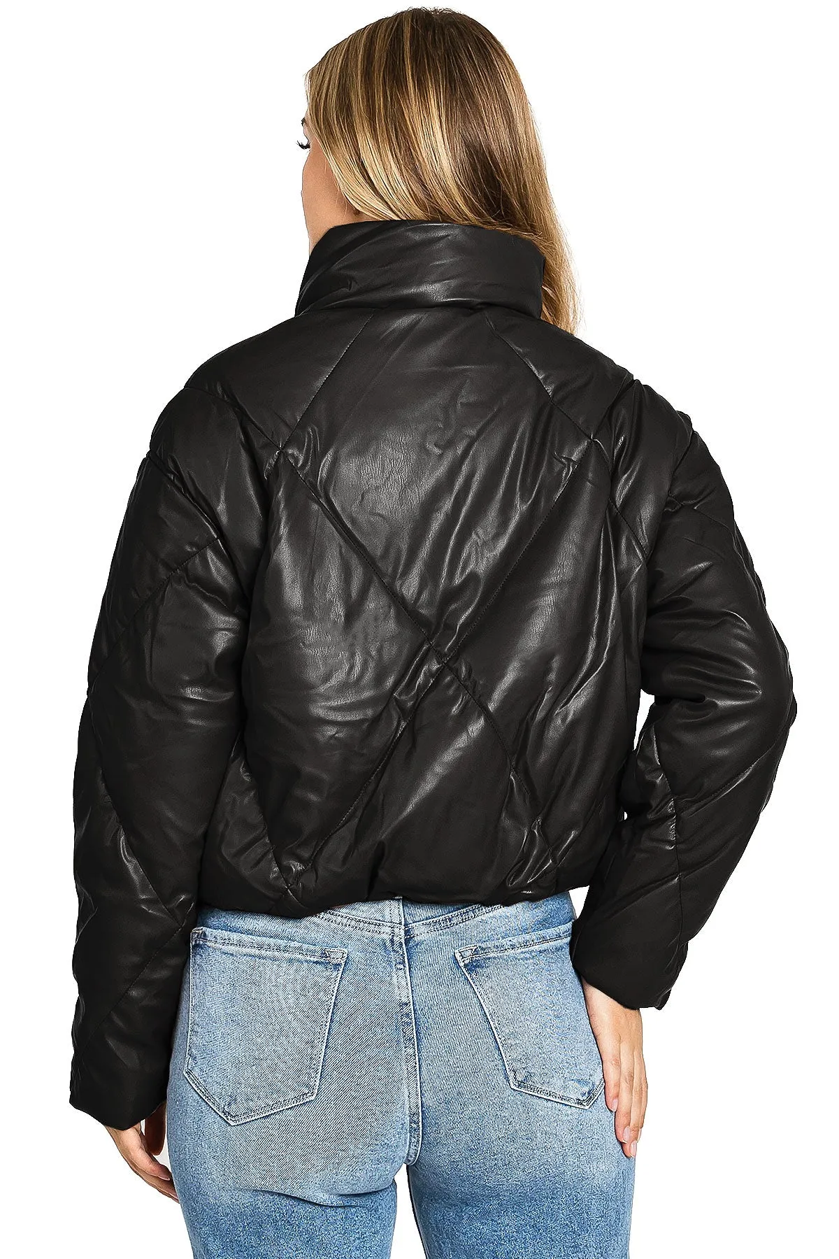 Faux Leather Puffer