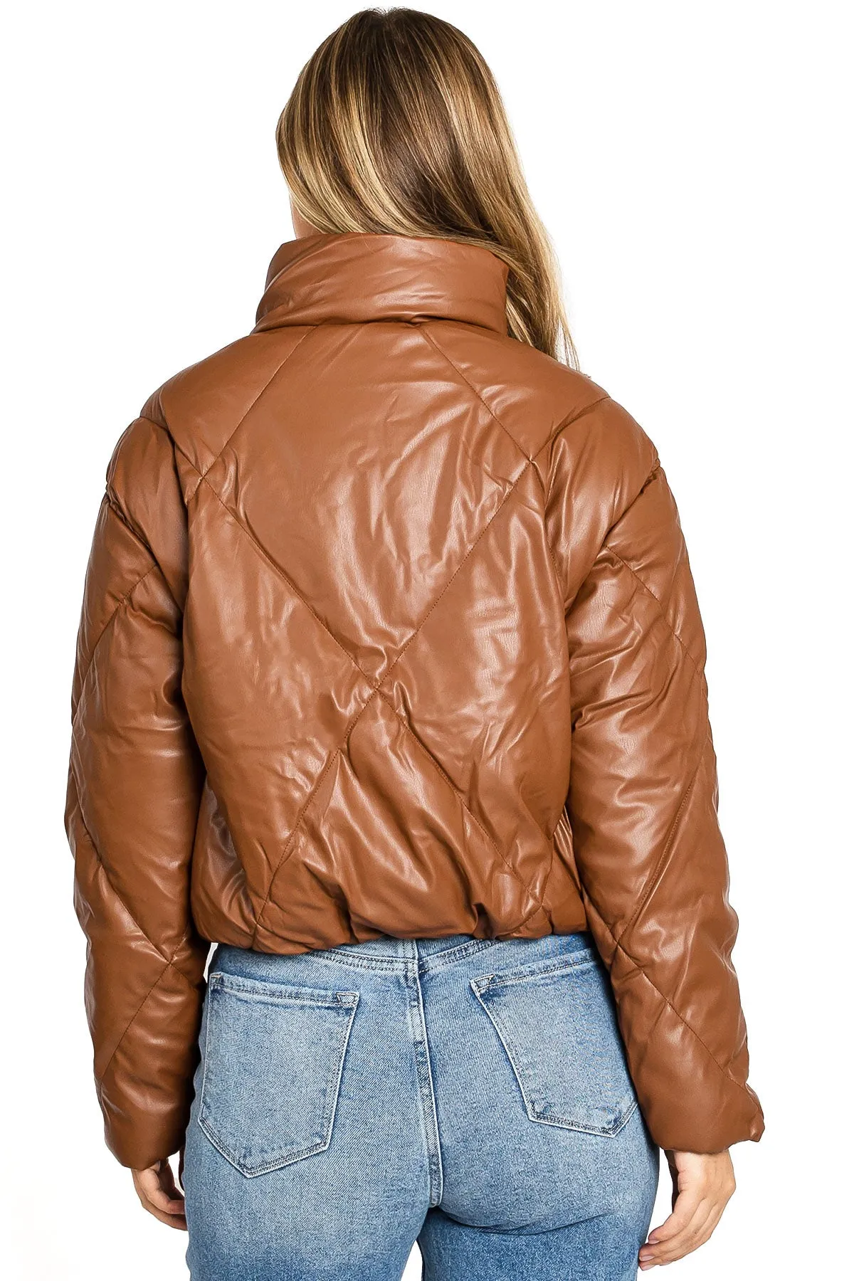 Faux Leather Puffer