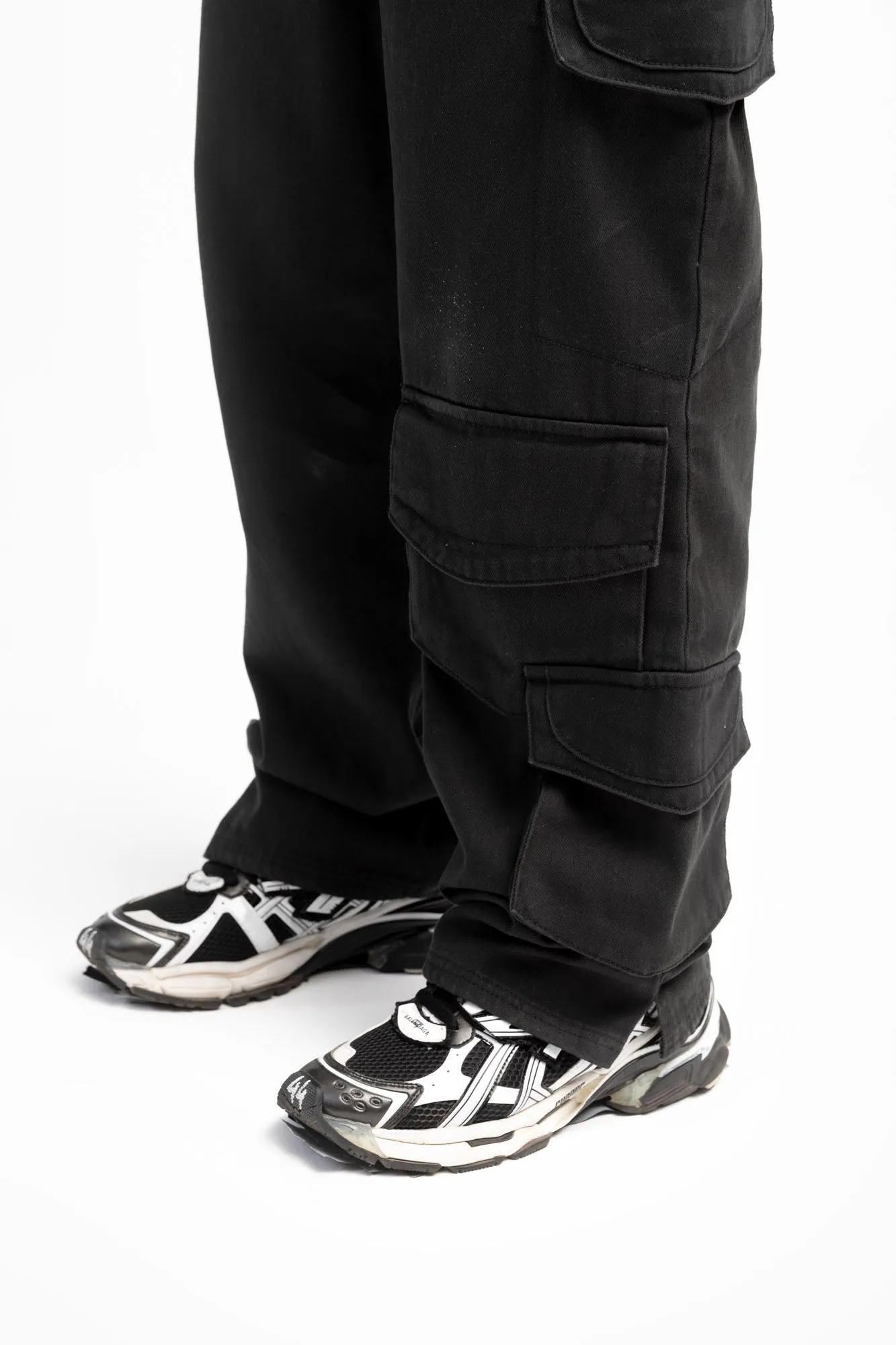 FIVE POCKET BLACK CARGO PANTS