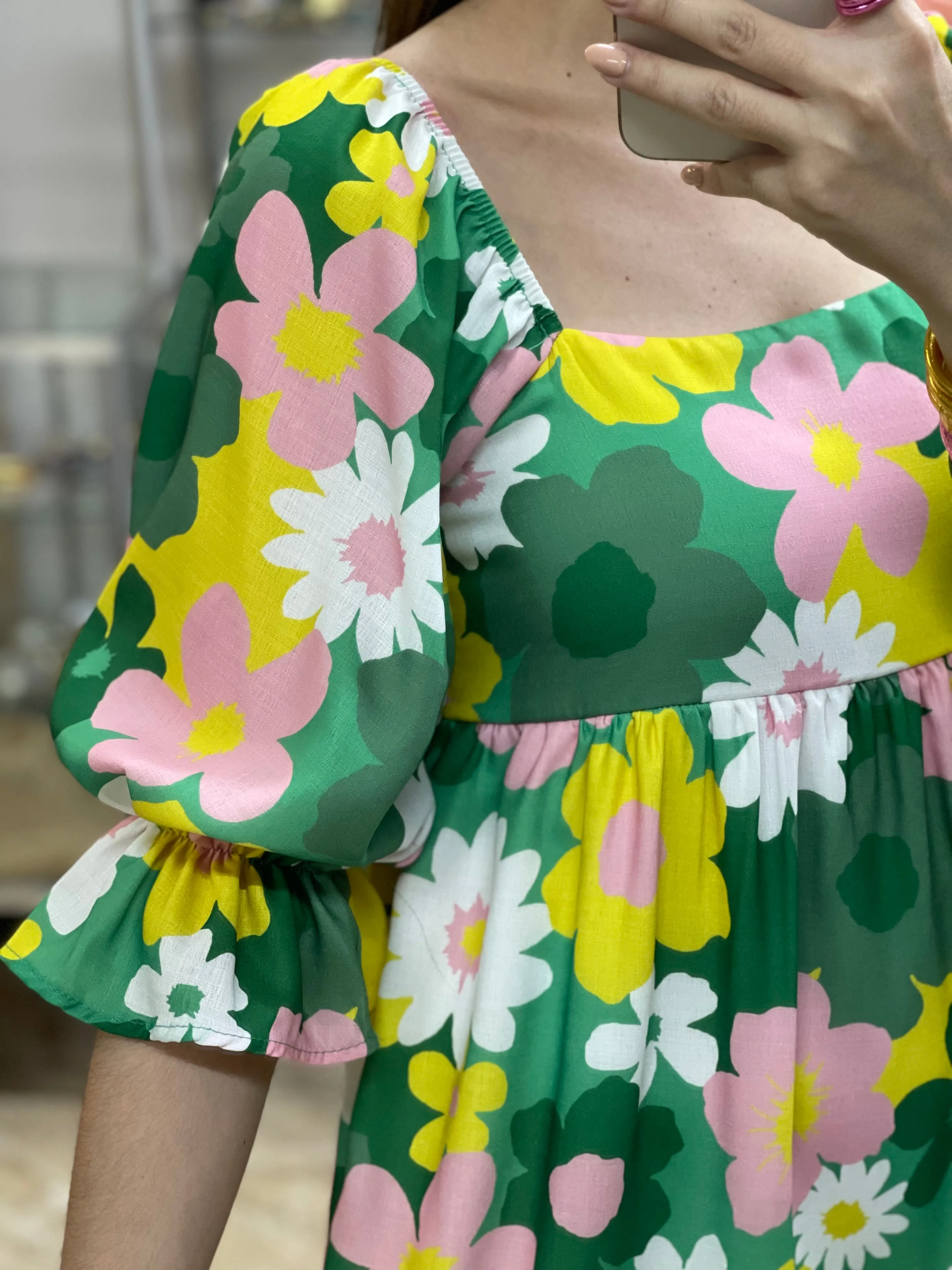 Green Floral Dress