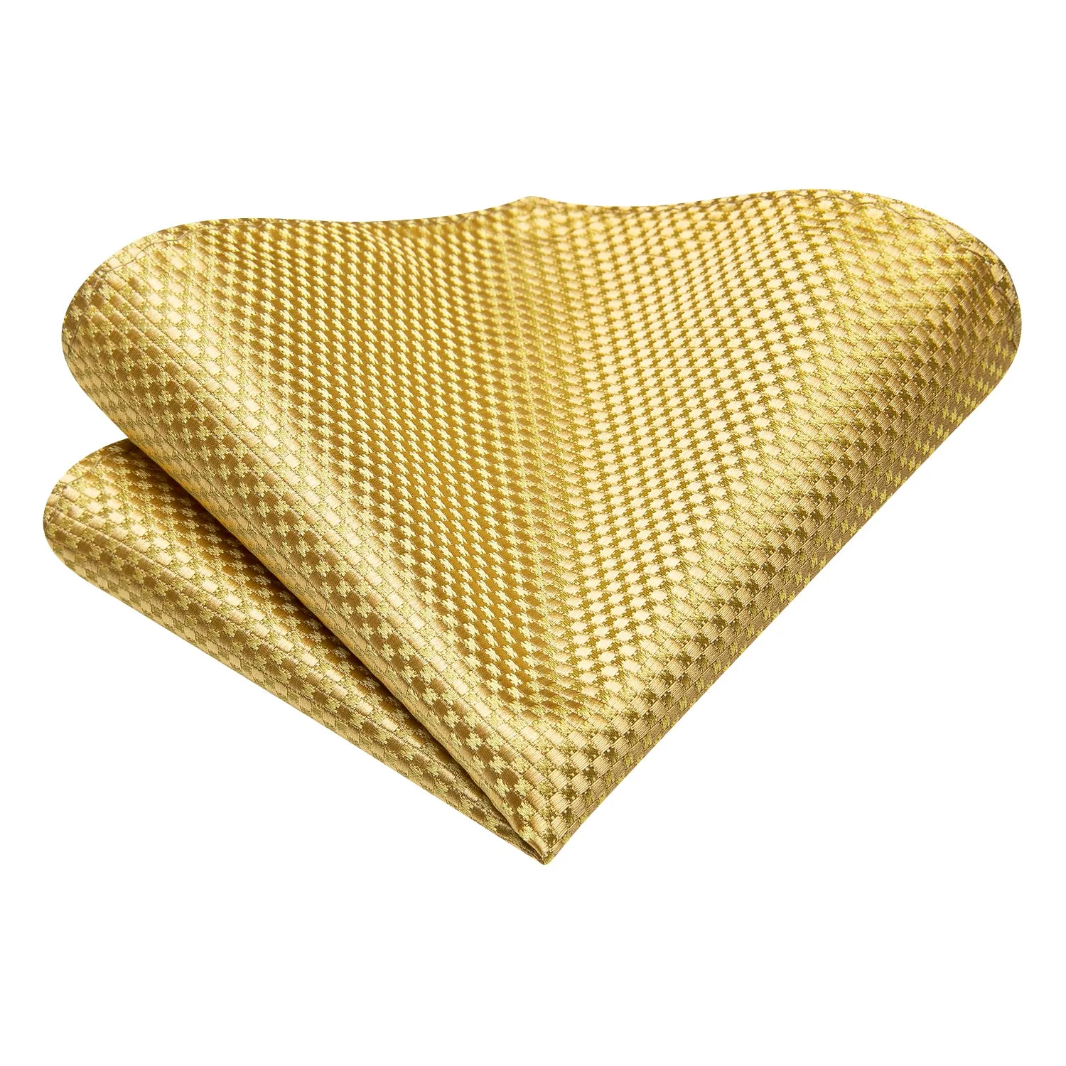 Hi-Tie Yellow Ascot Tie Solid Mens Necktie Pocket Square Cufflinks Set