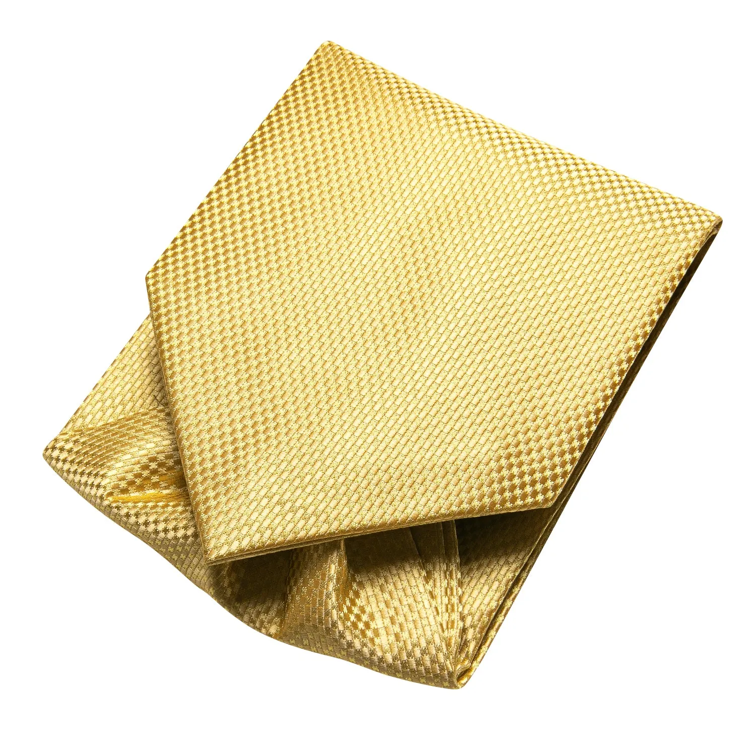 Hi-Tie Yellow Ascot Tie Solid Mens Necktie Pocket Square Cufflinks Set