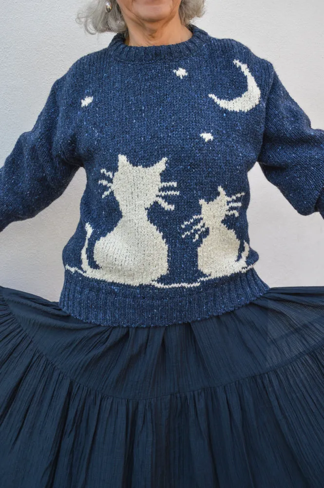 Howlin Cats Love Space Blue Knit Pullover