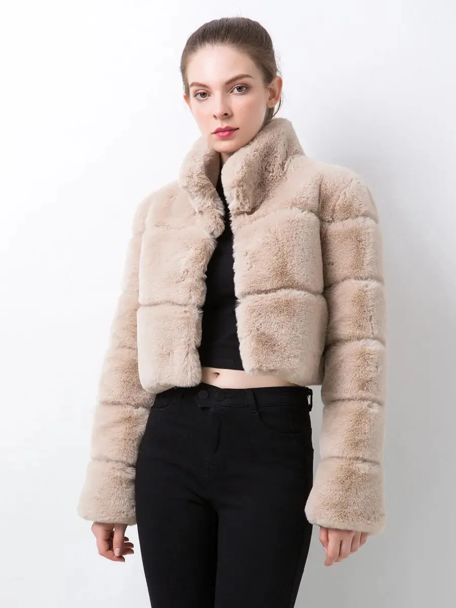 Imitation Fur Imitation Horizontal Stitching Fur Jacket