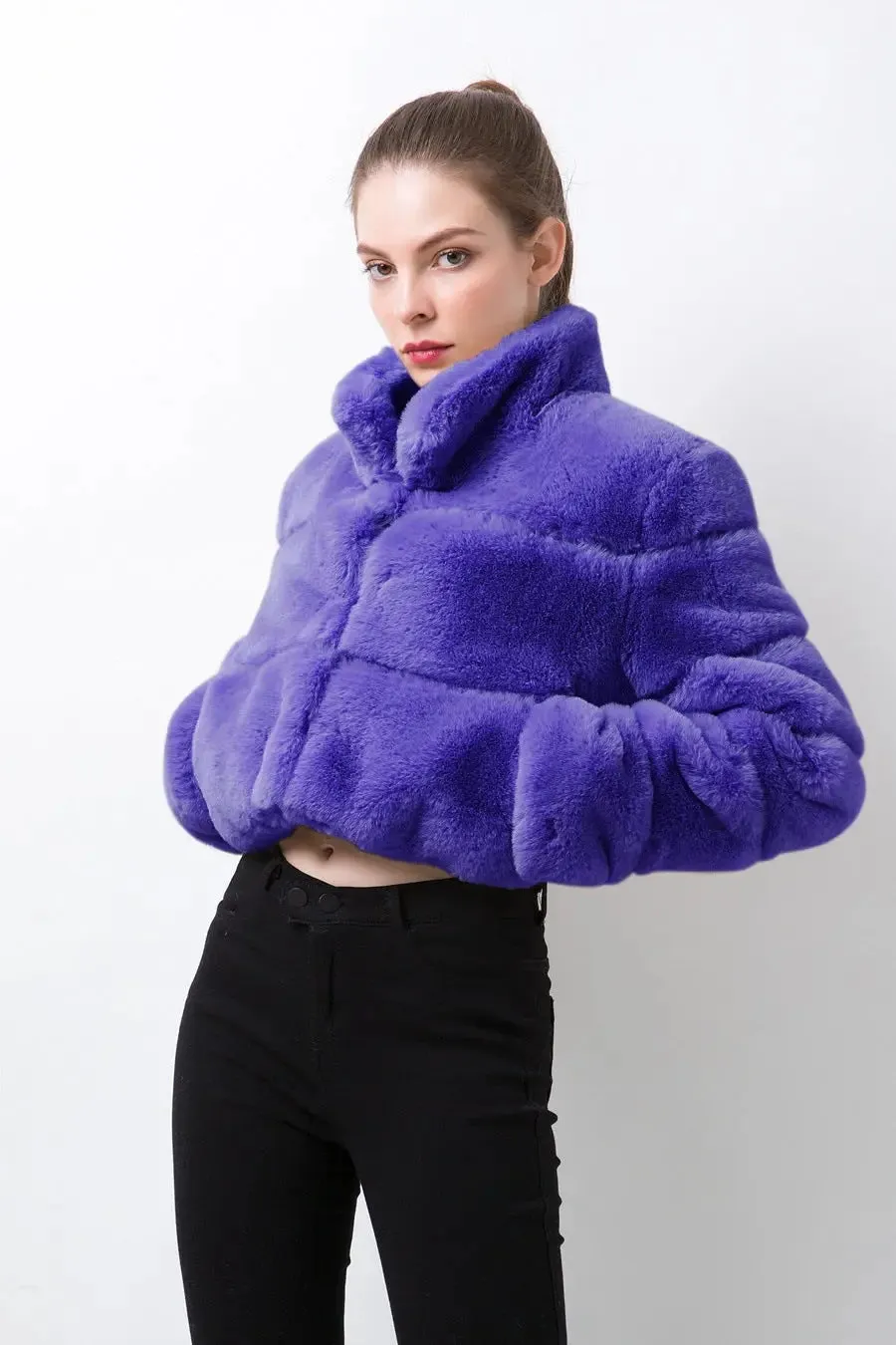 Imitation Fur Imitation Horizontal Stitching Fur Jacket