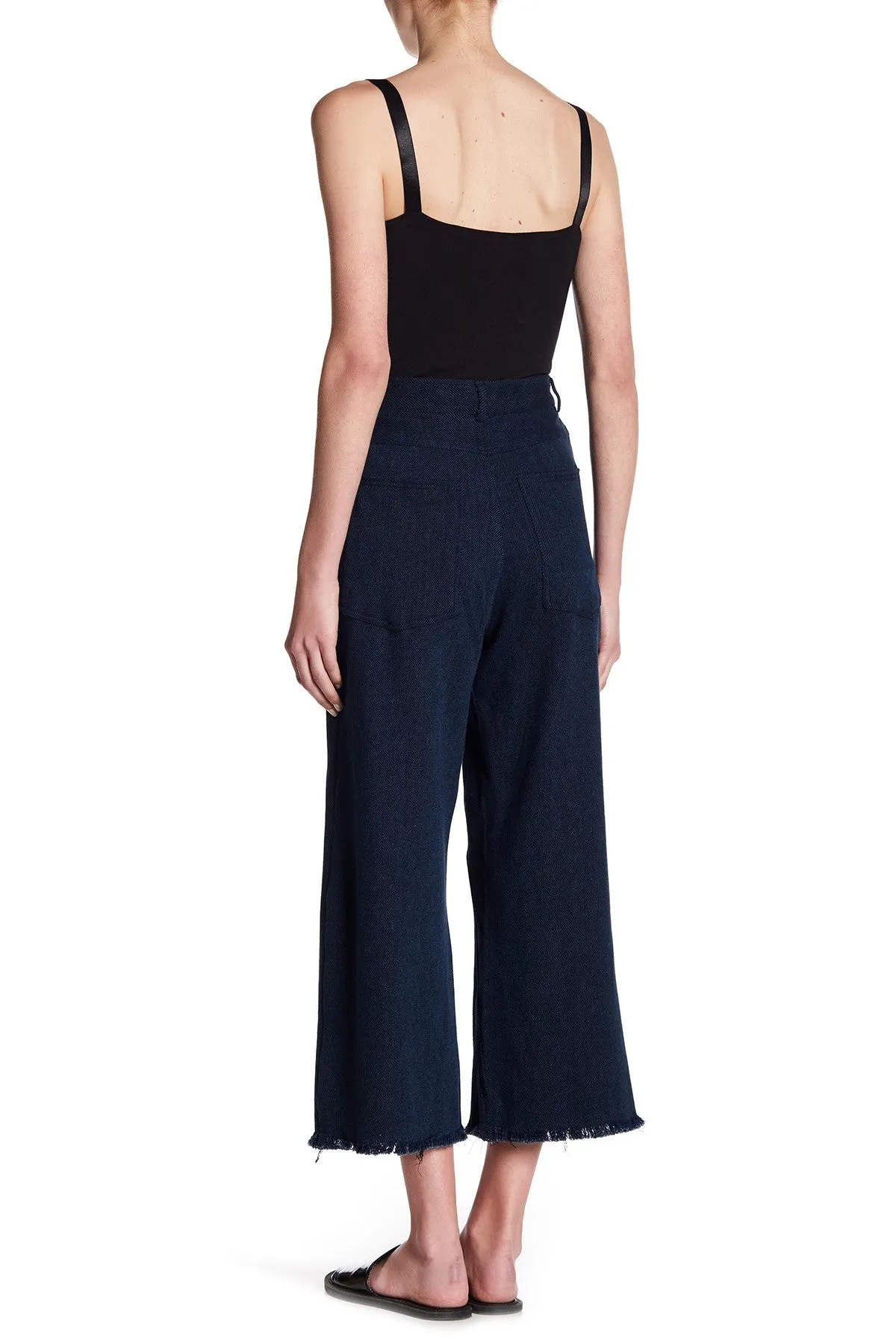 Kendall & Kylie Wide Leg Frayed Hem Pants