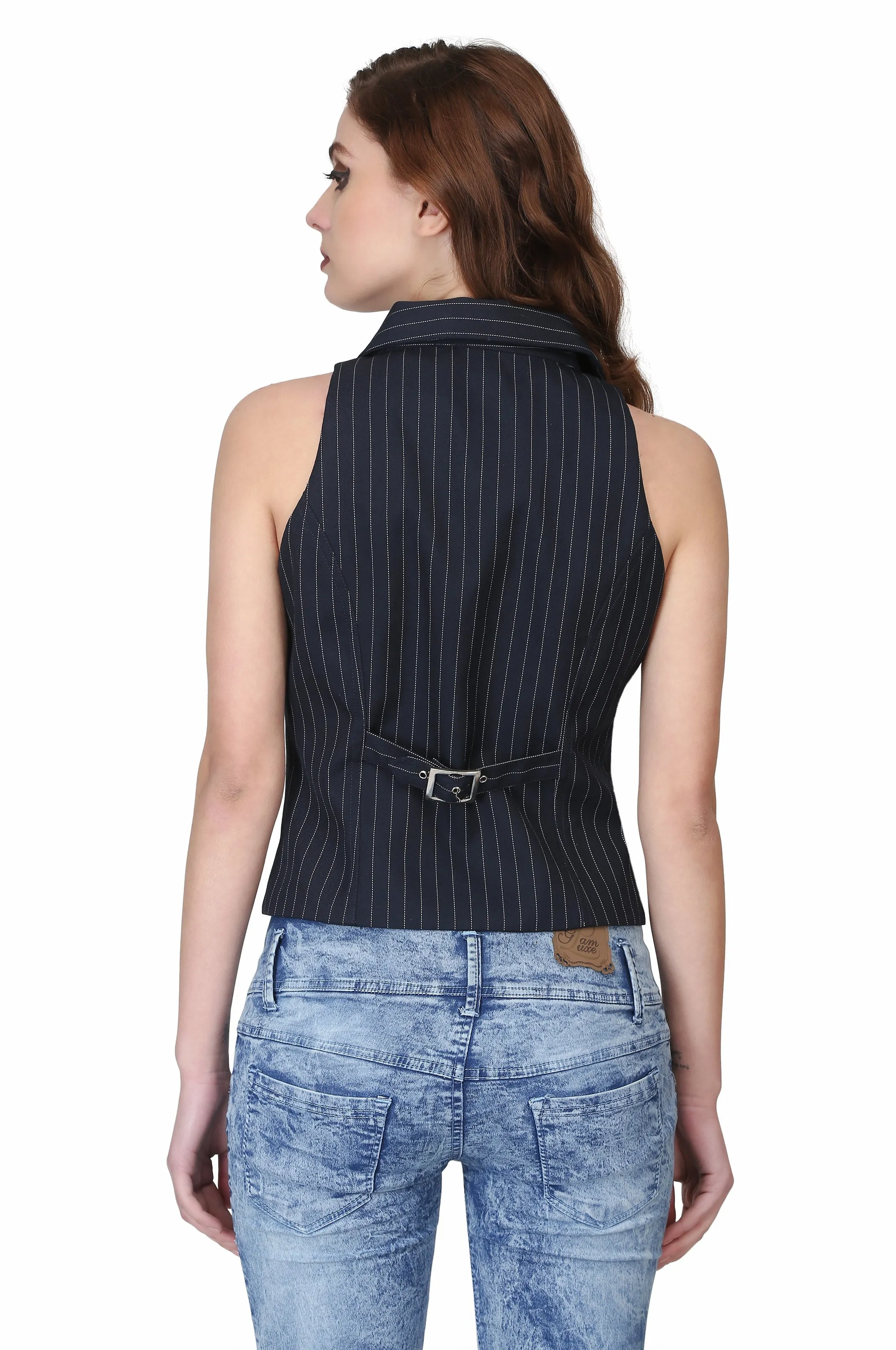 Ladies pinstripe waist coat