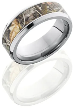 Lashbrook CAMO8B15/RTMAX4 Mossy Oak Camouflage Inlay Wedding Band - Titanium