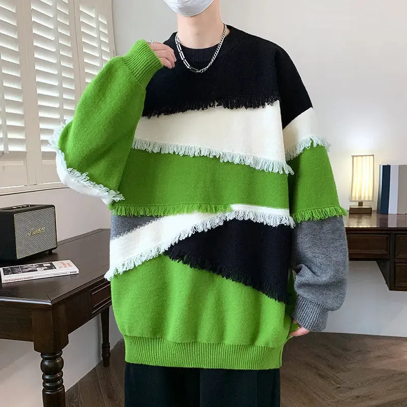 Long Sleeve Sweatshirt Men's Knitwear Korean Style