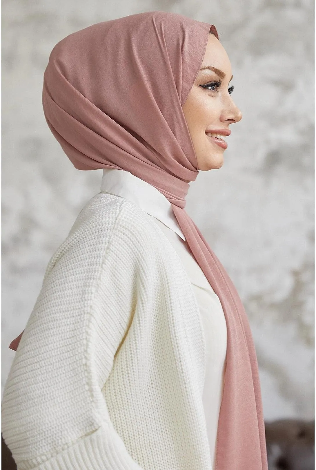 MDS Riva Jazz Shawl - Dried Rose | Elegant Jazz Wrap Shawl Hijab Scarf