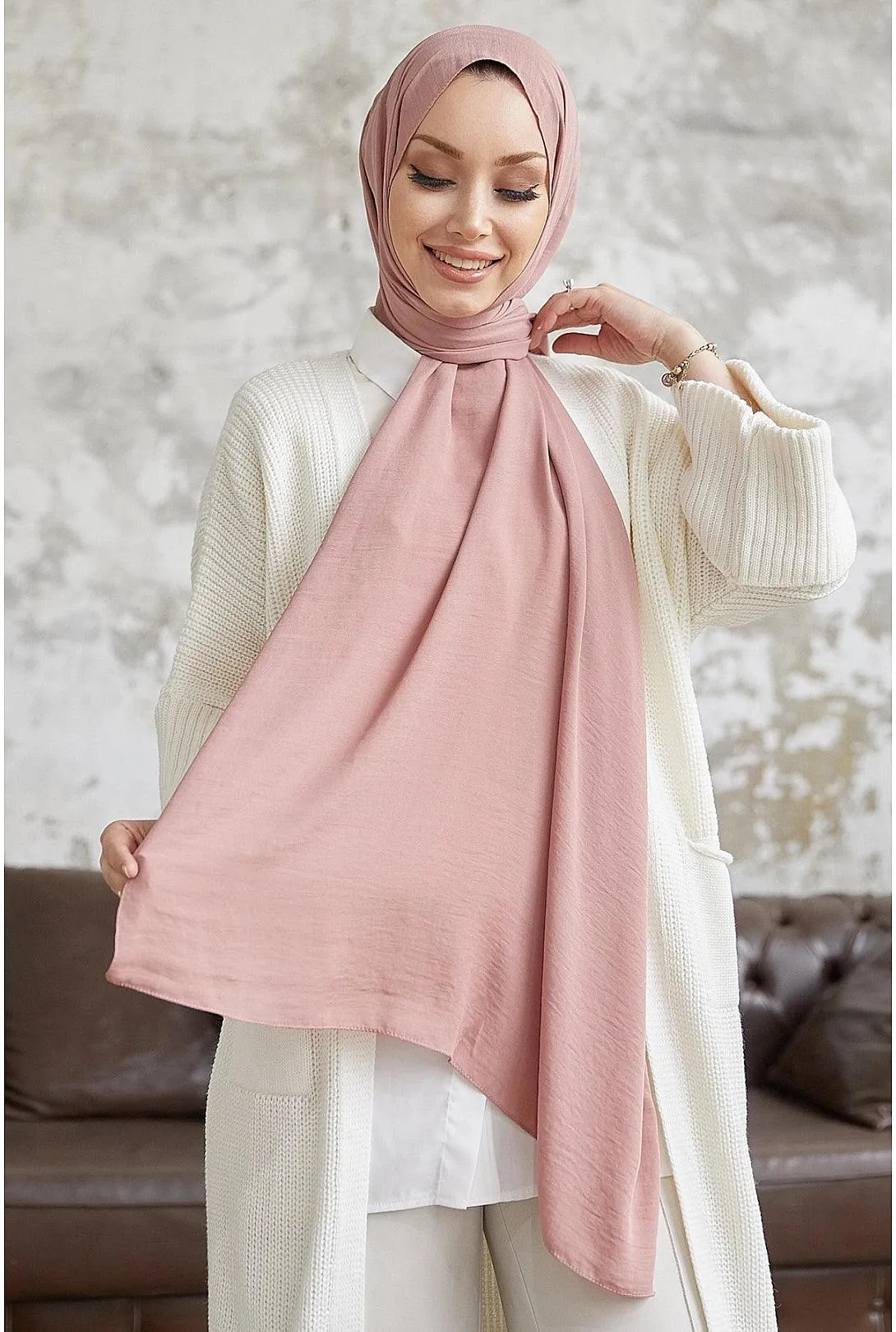 MDS Riva Jazz Shawl - Dried Rose | Elegant Jazz Wrap Shawl Hijab Scarf